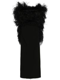 Sportmax feather-trim Midi Dress Black at Farfetch